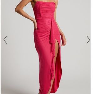 Corset Detailing Dress Hot Pink